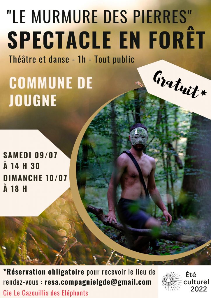 Spectacle en forêt à Jougne: samedi 9 juillet à 14h30 et dimanche 10 juillet à 18h00. Réservation obligatoire par e-mail à resa.compagnielgde@gmail.com