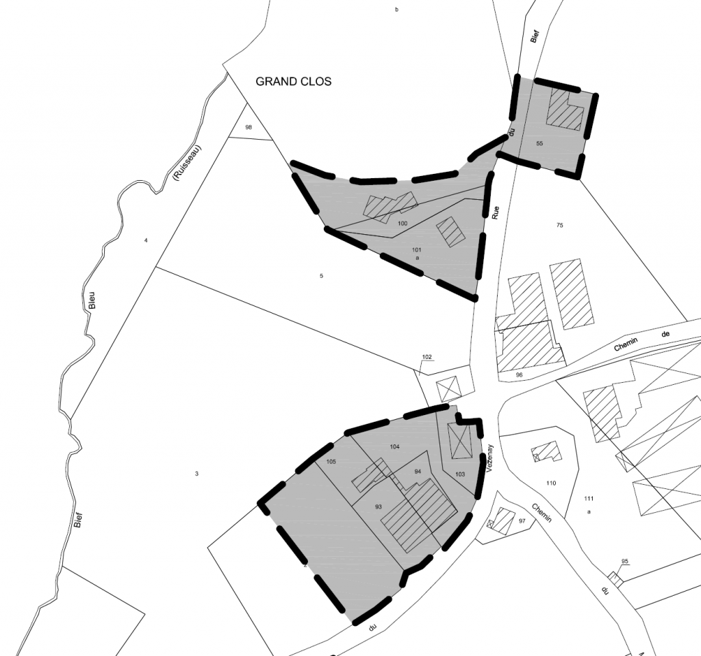 Le plan de zonage de la Carte Communale définit les zones constructibles sur le territoire de la commune.